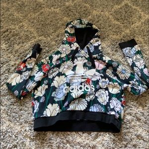 Adidas cropped floral hoodie